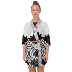 IM Fourth Dimension Black White 6 Half Sleeve Chiffon Kimono