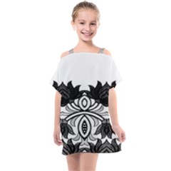 Im Fourth Dimension Black White 6 Kids  One Piece Chiffon Dress by imanmulyana