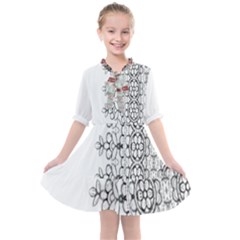 IM Fourth Dimension Black White 7 Kids  All Frills Chiffon Dress