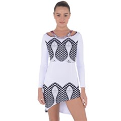 Im Fourth Dimension Black White 8 Asymmetric Cut-out Shift Dress