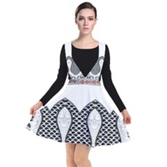 Im Fourth Dimension Black White 8 Plunge Pinafore Dress by imanmulyana