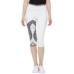 Im Fourth Dimension Black White 8 Inside Out Lightweight Velour Capri Leggings  by imanmulyana