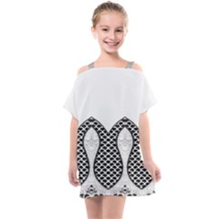 IM Fourth Dimension Black White 8 Kids  One Piece Chiffon Dress