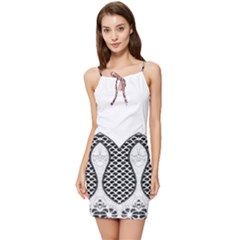 IM Fourth Dimension Black White 8 Summer Tie Front Dress