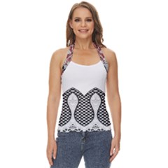 IM Fourth Dimension Black White 8 Basic Halter Top