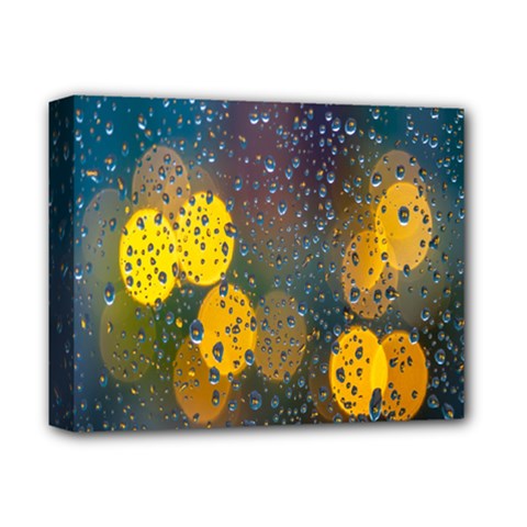  Raindrops Window Glass Deluxe Canvas 14  X 11  (stretched) by artworkshop