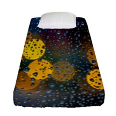  Raindrops Window Glass Fitted Sheet (single Size) by artworkshop