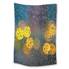  Raindrops Window Glass Large Tapestry by artworkshop