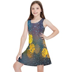 Raindrops Window Glass Kids  Lightweight Sleeveless Dress by artworkshop