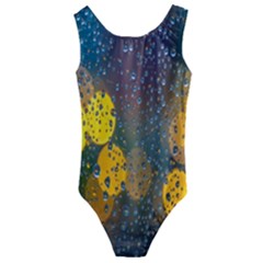  Raindrops Window Glass Kids  Cut-out Back One Piece Swimsuit by artworkshop