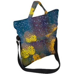  Raindrops Window Glass Fold Over Handle Tote Bag by artworkshop