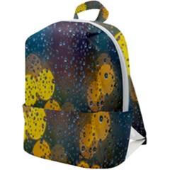  Raindrops Window Glass Zip Up Backpack by artworkshop