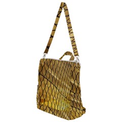 Chain Link Fence Sunset Wire Steel Fence Crossbody Backpack by artworkshop