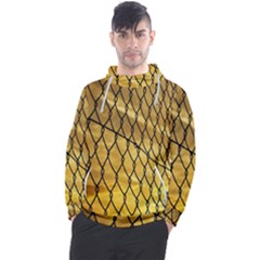 Chain Link Fence Sunset Wire Steel Fence Men s Pullover Hoodie by artworkshop