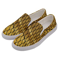 Chain Link Fence Sunset Wire Steel Fence Men s Canvas Slip Ons