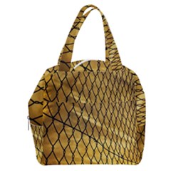 Chain Link Fence Sunset Wire Steel Fence Boxy Hand Bag by artworkshop