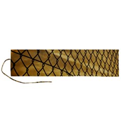 Chain Link Fence Sunset Wire Steel Fence Roll Up Canvas Pencil Holder (l) by artworkshop