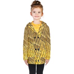 Chain Link Fence Sunset Wire Steel Fence Kids  Double Breasted Button Coat by artworkshop