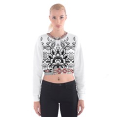 Im Fourth Dimension Black White 10 Cropped Sweatshirt by imanmulyana