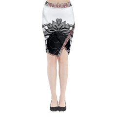 Im Fourth Dimension Black White 11 Midi Wrap Pencil Skirt by imanmulyana