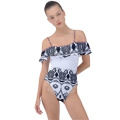 Im Fourth Dimension Black White 12 Frill Detail One Piece Swimsuit by imanmulyana