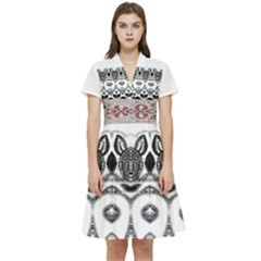 Im Fourth Dimension Black White 12 Short Sleeve Waist Detail Dress by imanmulyana