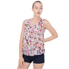 Colorful-polkadot Bubble Hem Chiffon Tank Top