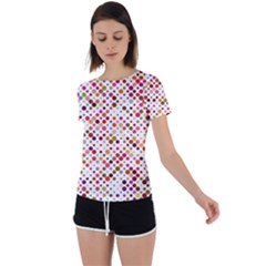 Colorful-polkadot Back Circle Cutout Sports Tee by nate14shop