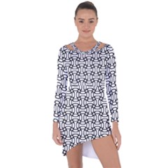 Ellipse-pattern Asymmetric Cut-out Shift Dress