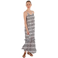 Ellipse-pattern Cami Maxi Ruffle Chiffon Dress