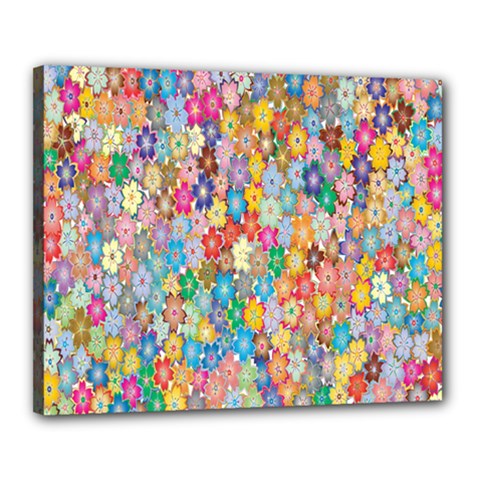 Floral-flower Canvas 20  x 16  (Stretched)