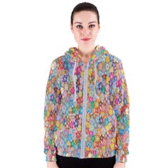 Floral-flower Women s Zipper Hoodie