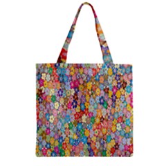 Floral-flower Zipper Grocery Tote Bag