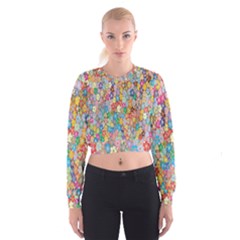 Floral-flower Cropped Sweatshirt