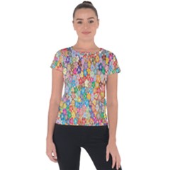 Floral-flower Short Sleeve Sports Top 