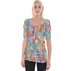 Floral-flower Wide Neckline Tee