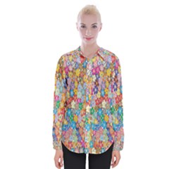 Floral-flower Womens Long Sleeve Shirt