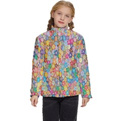 Floral-flower Kids  Puffer Bubble Jacket Coat