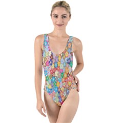 Floral-flower High Leg Strappy Swimsuit