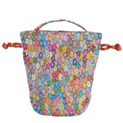 Floral-flower Drawstring Bucket Bag