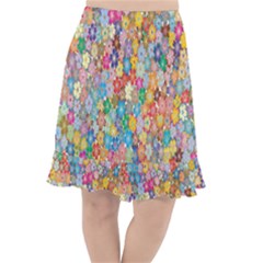 Floral-flower Fishtail Chiffon Skirt