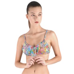 Floral-flower Tie Up Cut Bikini Top