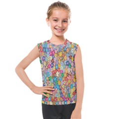 Floral-flower Kids  Mesh Tank Top