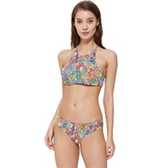 Floral-flower Banded Triangle Bikini Set