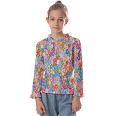 Floral-flower Kids  Frill Detail Tee