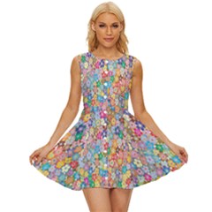 Floral-flower Sleeveless Button Up Dress
