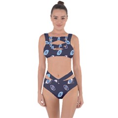 Eyes Evil Eye Blue Pattern Design Bandaged Up Bikini Set  by artworkshop