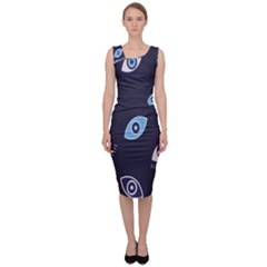 Eyes Evil Eye Blue Pattern Design Sleeveless Pencil Dress by artworkshop