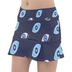 Eyes Evil Eye Blue Pattern Design Classic Tennis Skirt by artworkshop