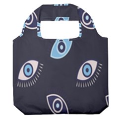 Eyes Evil Eye Blue Pattern Design Premium Foldable Grocery Recycle Bag by artworkshop